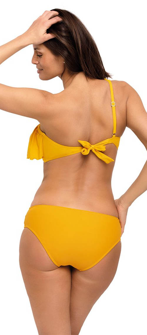 Żółte bikini na jedno ramię